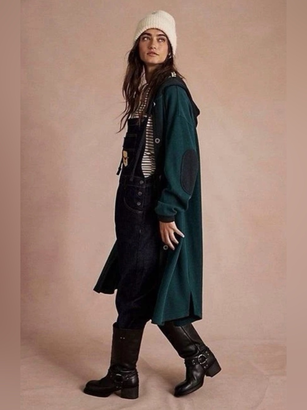 NWT FREE PEOPLE Tomorrows Sweatshirt Cardigan | Rainforest/Green MSRP $168 S